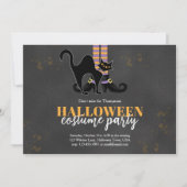 Schattigee Witch Black Cat grillige Halloween Part Kaart (Voorkant)