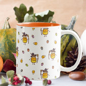 Schattigee Witchy Candy Corn Halloween Pattern Tweekleurige Koffiemok