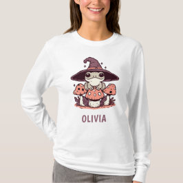 Schattigee Witchy Frog op Paddenstoelen T-shirt