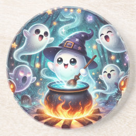 Schattigee Witchy Ghost Halloween Party Favoriet Zandsteen Onderzetter
