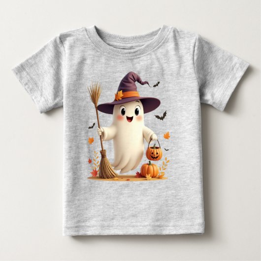 Schattigee Witchy Ghost Halloween peuter T-shirt (Voorkant)