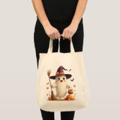 Schattigee Witchy Ghost Halloween Tote Bag (Voorkant (product))
