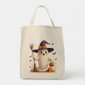Schattigee Witchy Ghost Halloween Tote Bag (Achterkant)