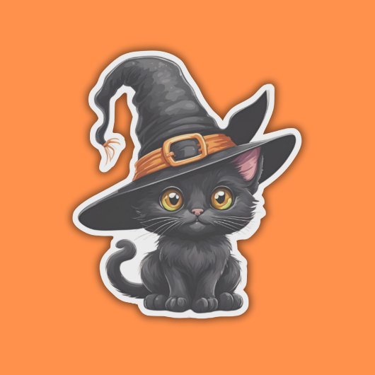Schattigee Witchy Kitten Waterdicht Sticker