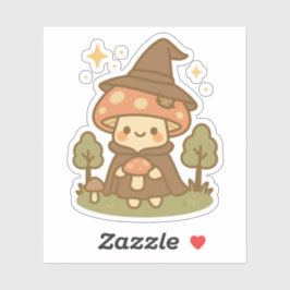Schattigee witchy paddenstoel sticker