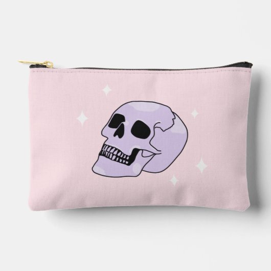 Schattigee Witchy Skull Roze en Paarse Rits Pouch Etui (Voorkant)