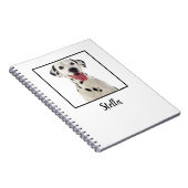 Schattigee witte aangepaste hondenfoto notitieboek (Rechterzijde)