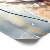 Schattigee witte alpaca met hoofdtelefoon poster (Hoek)