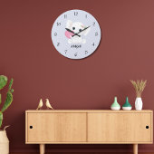 Schattigee Witte Baby Olifant roze hart aangepaste Grote Klok