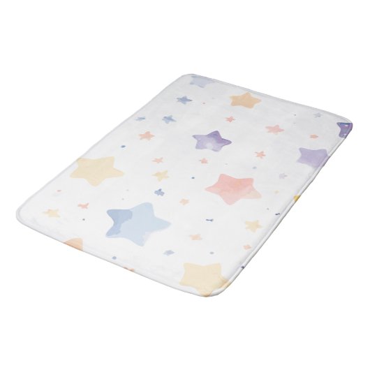 Schattigee witte badmat met sterretjes (Gekanteld)