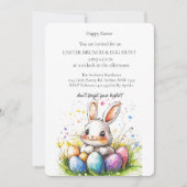 Schattigee witte banny met eieren en eieren Hunt Kaart (Voorkant)