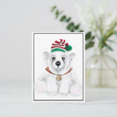 Schattigee witte beren welp Santa beer polair beer Briefkaart (Staand voorkant)