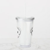 Schattigee witte bichon frise hond stekende tong u acryl drinkbeker (Rechts)