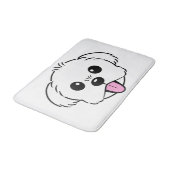 Schattigee witte bichon frise hond stekende tong u badmat (Gekanteld)