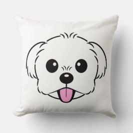 Schattigee witte bichon frise hond stekende tong u kussen