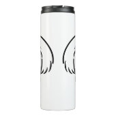 Schattigee witte bichon frise hond stekende tong u thermosbeker (Achterkant)