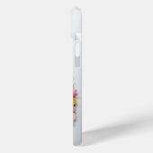 Schattigee Witte Blauwe Kat met bloemenknipsel Case-Mate iPhone Case (Achterkant / Links)