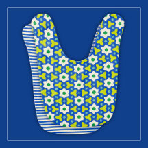 Schattigee Witte Bloemen en Limoen Mod Royal Blue