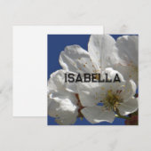 Schattigee witte bloemen gevouwen Wenskaart (Voorkant / Achterkant)