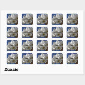 Schattigee witte bloemen vierkante sticker (Vel)