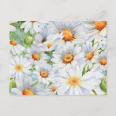Schattigee Witte Bloemen  Waterverf Daisies Briefkaart (Voorkant)