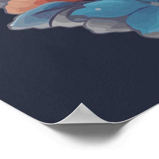 Schattigee witte bloemenkat poster (Hoek)