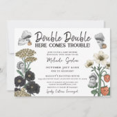 Schattigee witte bloementweeling Herfst Halloween  Kaart (Voorkant)