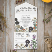 Schattigee witte bloemige geesten Halloween Baby s All In One Uitnodiging