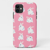 Schattigee Witte Bunnies op Roze - Schattig Patroo Case-Mate iPhone Case (Achterkant)
