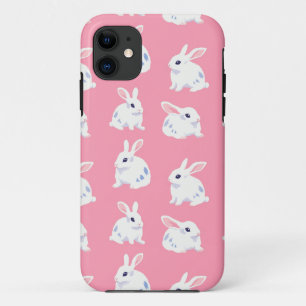 Schattigee Witte Bunnies op Roze - Schattig Patroo Case-Mate iPhone Case