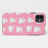 Schattigee Witte Bunnies op Roze - Schattig Patroo Case-Mate iPhone Case (Achterkant (horizontaal))