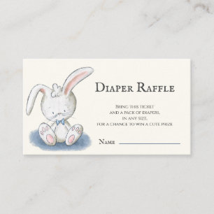 Schattigee Witte Bunny Baby shower Luier Raffle Informatiekaartje
