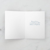 Schattigee Witte Bunny Overalls Illustratie Pasen Feestdagen Kaart (Binnen)