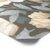 Schattigee Witte Bunny Pastel Gele Bloemen Poster (Hoek)