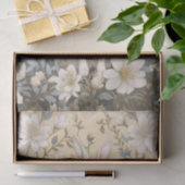 Schattigee Witte Bunny Pastel Gele Bloemen Tissuepapier (Geschenk)