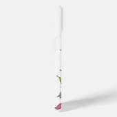 Schattigee Witte Cartoon Kat met Rozen iPhone Case (Achterkant / Rechts)