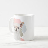 Schattigee witte chihuahua hond koffiemok (Voorkant links)