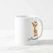 Schattigee Witte Douanenaam Kinder Giraffe Koffiemok (Voorkant rechts)