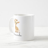 Schattigee Witte Douanenaam Kinder Giraffe Koffiemok (Voorkant links)