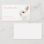 Schattigee witte dwerg konijn delicate oren huisdi visitekaartje (Voorkant / Achterkant)