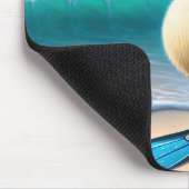 Schattigee witte eend met zwemvinnen muismat (Hoek)