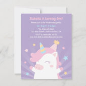 Schattigee witte eenhoorn en sterren meisjes verja kaart (Voorkant)