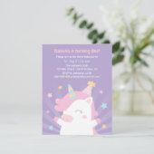 Schattigee witte eenhoorn en sterren meisjes verja kaart (Staand voorkant)