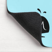 Schattigee Witte en Blauwe Custom Initiaal Black W Muismat (Hoek)
