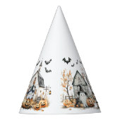 Schattigee witte en Oranje geest met herfstschuur Feesthoedjes (Voorkant)