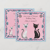 Schattigee witte en zwarte katten verjaardagsuitno kaart (Voorkant / Achterkant)
