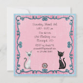 Schattigee witte en zwarte katten verjaardagsuitno kaart (Achterkant)