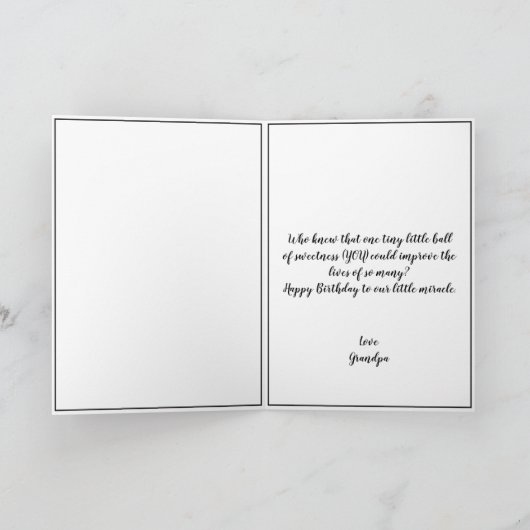 Schattigee witte en zwarte taart kleinzoon 1e verj kaart (Binnen)