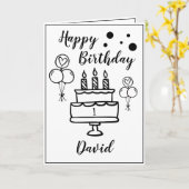 Schattigee witte en zwarte taart kleinzoon 1e verj kaart (Gele Bloem)