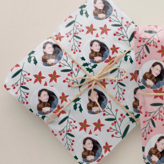 Schattigee witte foto cadeaupapier